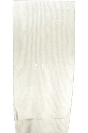 Guess Akcesoria, Kobieta, Biały, ONE SIZE, Cekiny, Biały Szalik z Cekinami i Logo