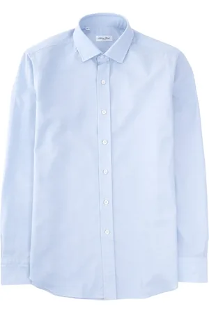 SALVATORE PICCOLO Koszule, Mężczyzna, Niebieski, L, Elegancka Koszula Oxford w Jasnoniebieskim