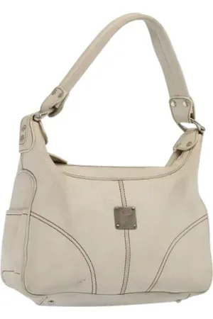 MCM Pre-owned, Kobieta, Biały, ONE SIZE, Pre-owned skórzane torby na ramię