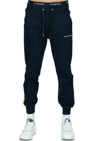 My Brand Spodnie, Mężczyzna, Niebieski, S, Niebieskie Spodnie Jogger z Kontrastowymi Taśmami