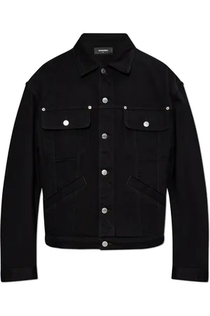 Dsquared2 Kurtki, Mężczyzna, Czarny, L, Denim, Kurtka jeansowa