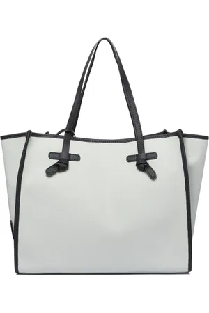 Gianni chiarini Torebki, Kobieta, Biały, ONE SIZE, Dwukolorowa torba na zakupy z uchwytami skórzanymi