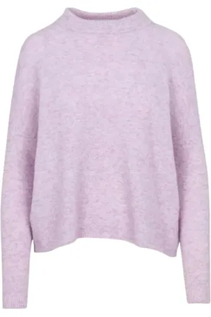 Sessun Swetry, Kobieta, Różowy, M, Wełna, Oversize Sweter z golfem