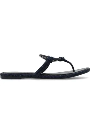 Tory Burch Buty, Kobieta, Niebieski, 36 EU, Skóra, Klapki Miller