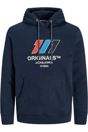 JACK & JONES Bluzy, Mężczyzna, Niebieski, S, Bluza z kapturem Jack Jones Slope