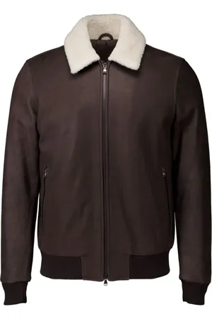 BARBA Kurtki, Mężczyzna, brązowy, 2XL, Ciemnobrązowa Kurtka Skórzana Jackie
