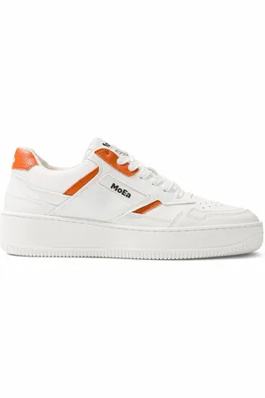 MOEA Buty, Kobieta, Biały, 38 EU, Eko-Przyjazne Pomarańczowe Buty Wegan