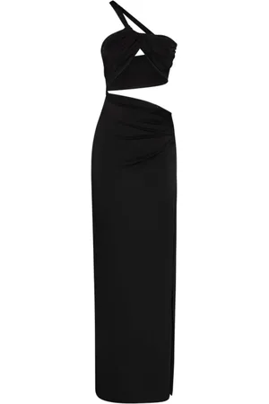 CIRCUS HOTEL Sukienki, Kobieta, Czarny, M, Czarna Sukienka z Wycięciami Slim Fit
