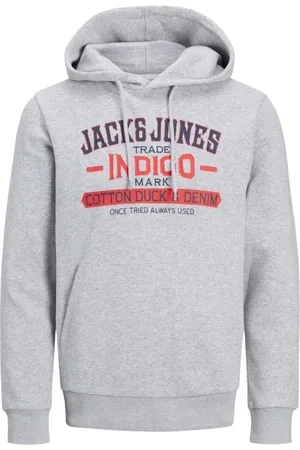 JACK & JONES Bluzy, Mężczyzna, Szary, M, Denim, Bluza z kapturem Jjxx Styl Denim