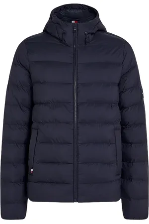 Tommy Hilfiger Kurtki, Mężczyzna, Niebieski, XL, Kurtka męska z kapturem lekka