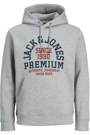 JACK & JONES Bluzy, Mężczyzna, Szary, M, Szara bluza z logo
