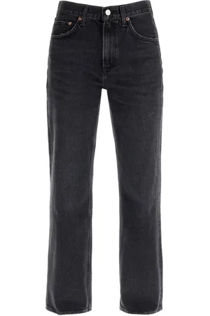 AGOLDE Jeansy, Kobieta, Czarny, W25, Len, Valen Cropped Jeansy