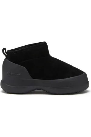 Moon Boot Buty, Mężczyzna, Czarny, 46 EU, Skóra, Czarne botki na zimowe przygody