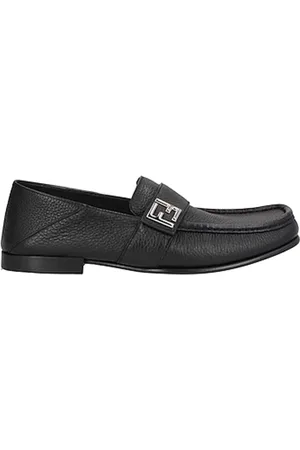 Fendi Buty, Mężczyzna, Czarny, 44 EU, Czarne Skórzane Lordsy Stylowy Kwadratowy Nosek