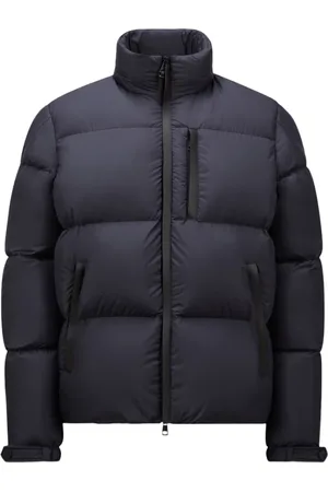 Moncler Kurtki, Mężczyzna, Niebieski, M, Krótka Niebieska Kurtka Puchowa z Podszewką Airsoft