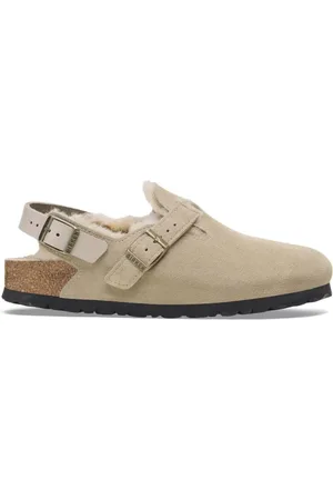 Birkenstock Buty, Kobieta, Beżowy, 37 EU, Klapki Shearling Taupe