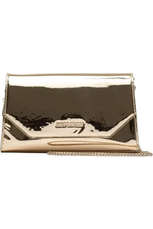 Roberto Cavalli Torebki, Kobieta, Żółty, ONE SIZE, Torba na ramię z efektem lustra