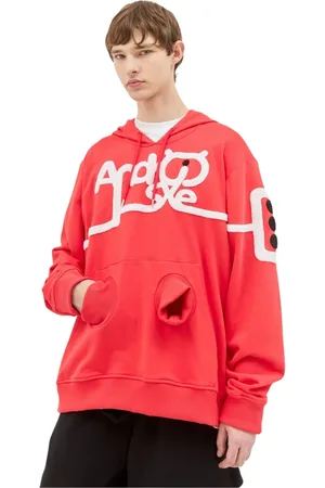 WALTER VAN BEIRENDONCK Bluzy, Mężczyzna, Czerwony, L, Bluza z kapturem Android