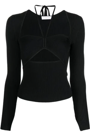 Simkhai Koszulki, Kobieta, Czarny, S, Nylon, Czarny Sweter Casual Sweetheart