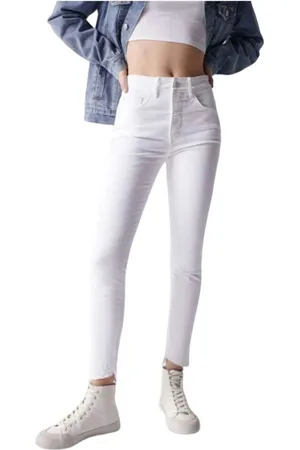 Salsa Jeansy, Kobieta, Biały, W29 L30, Denim, Nowoczesne białe spodnie dżinsowe