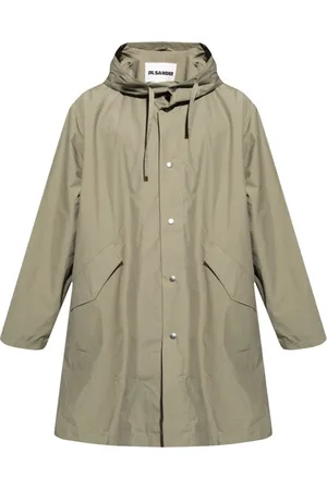 Jil Sander Płaszcze, Mężczyzna, Zielony, L, Bawełna, Płaszcz z kapturem