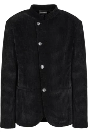 Emporio Armani Kurtki, Mężczyzna, Czarny, M, Męski Blezer z Kołnierzem Mandaryńskim