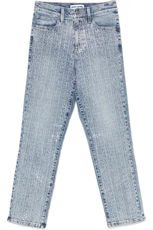 DKNY Jeansy, Kobieta, Niebieski, W30, Niebieskie Dżinsy Slim Straight Styl Casual