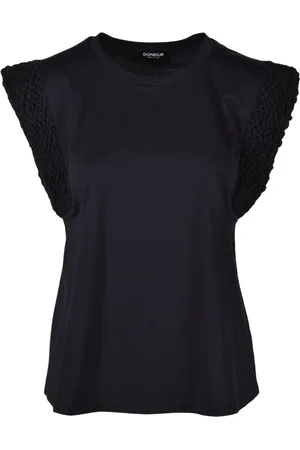Dondup Koszulki, Kobieta, Czarny, M, Bawełna, Bawełniany T-shirt