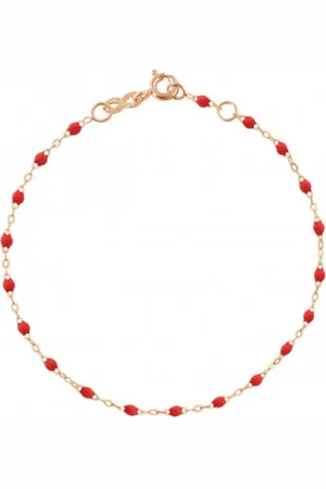 GIGI CLOZEAU Akcesoria, Kobieta, Czerwony, ONE SIZE, Bransoletka z żywicy i różowego złota 18K