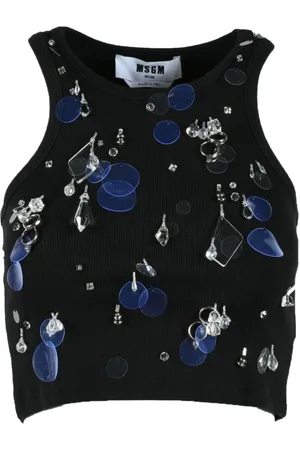 Msgm Koszulki, Kobieta, Czarny, M, Top