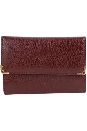 Cartier Pre-owned, Kobieta, Czerwony, ONE SIZE, Skóra, Pre-owned skórzane portfele