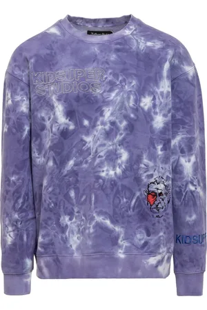 KIDSUPER STUDIOS Bluzy, Mężczyzna, Fioletowy, S, Dyed Crewneck Sweatshirt