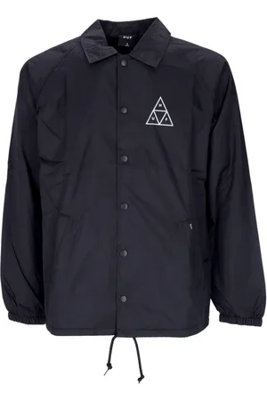Huf Kurtki, Mężczyzna, Czarny, M, Nylon, Czarna Kurtka Trenerka Essentials Odporna na Wodę