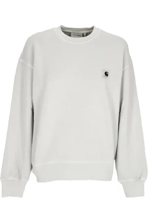 Carhartt Bluzy, Kobieta, Beżowy, L, Lekki Sweter z Okrągłym Dekoltem Sonic Silver