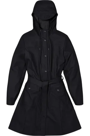 Rains Płaszcze, Kobieta, Czarny, S, Curve W Trenchcoat w Czarnym