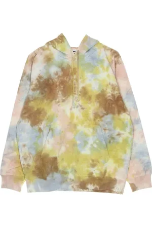Obey Bluzy, Mężczyzna, Wielobarwność, S, Tie Dye Bluza z Kapturem z Polarowej Tkaniny
