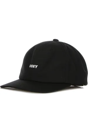 Obey Akcesoria, unisex, Czarny, ONE SIZE, Czarna czapka z daszkiem haftowana