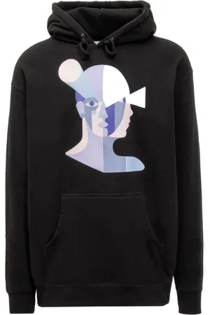 KIDSUPER STUDIOS Bluzy, Mężczyzna, Czarny, S, Bauhaus Face Hoodie