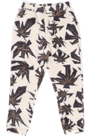 Huf Spodnie, Mężczyzna, Beżowy, S, Spodnie Bear Jacquard Sherpa z motywem roślinnym