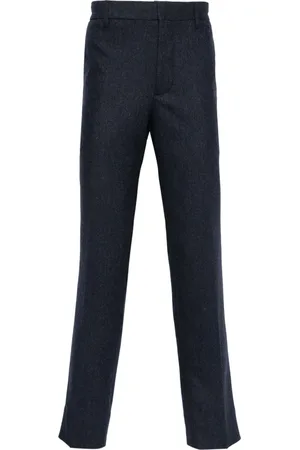 J Lindeberg Spodnie, Mężczyzna, Niebieski, L, Niebieskie Spodnie Flanelowe Twill Cash Casual