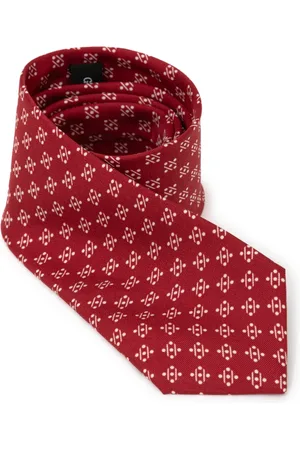 Giorgio Armani Akcesoria, Mężczyzna, Czerwony, ONE SIZE, Czerwony jedwabny krawat