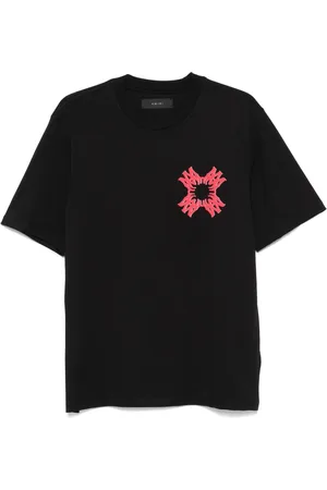 AMIRI Koszulki, Mężczyzna, Czarny, M, Quad Monogram Czarna Koszulka