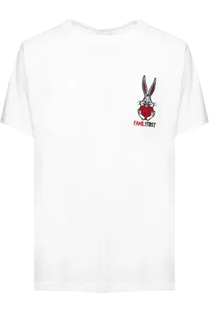 Family First Koszulki, Mężczyzna, Biały, S, B-Hugs Crewneck T-shirt z Bugs Bunny