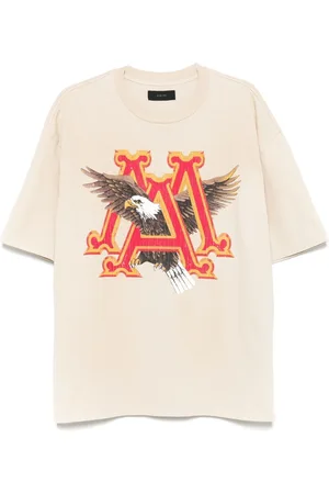 AMIRI Koszulki, Mężczyzna, Beżowy, S, Vintage Crew Neck T-shirt