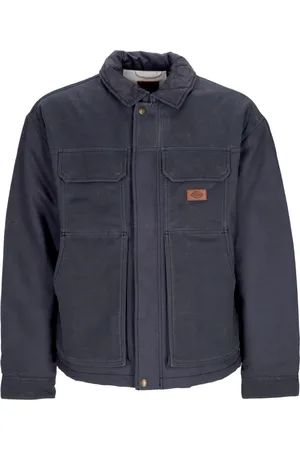 Dickies Kurtki, Mężczyzna, Szary, S, Bawełna, Kurtka Robocza Lucas Woskowana Szara