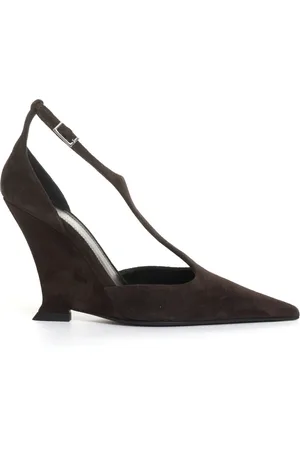 3Juin Buty, Kobieta, brązowy, 38 1/2 EU, Zamsz, Brązowe zamszowe koturny