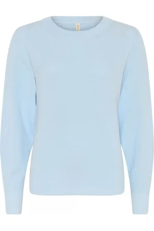 Skovhuus Swetry, Kobieta, Niebieski, M, Bawełna, Oversize Sailor Stitch Pale Blouse