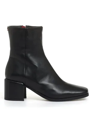 HALMANERA Buty, Kobieta, Czarny, 36 1/2 EU, Czarny Skórzany Botek na 60mm Obcasie