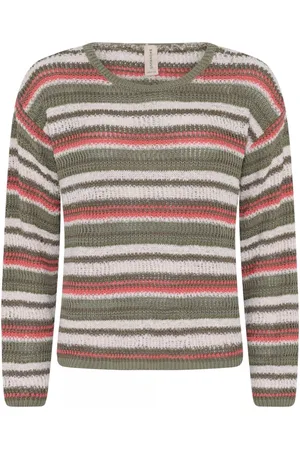 Skovhuus Swetry, Kobieta, Wielobarwność, XL, Bawełna, Multi Blouse O-Neck Pullover Laurel Oak