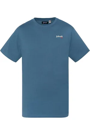 Schott NYC Koszulki, Mężczyzna, Niebieski, M, Bawełna, Niebieski T-shirt z logo z bawełny